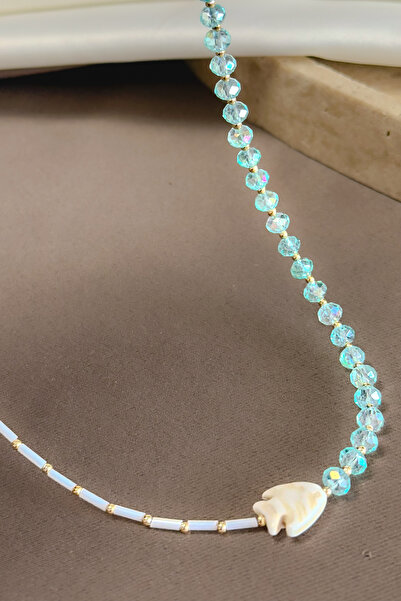 Dore Collection Faceted Cut Bead Necklace - Detailed with Murano Fish Figure