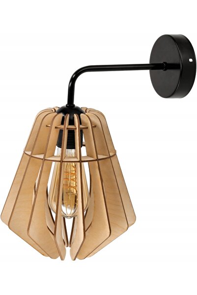 NO BRAND 1x Lampă de perete LED E27 stil Loft Edison, din lemn, pentru oglindă