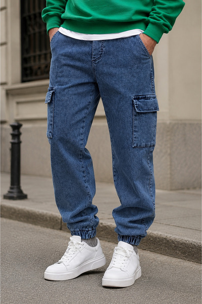 Valens Men's Cargo Pocket Lycra Jeans