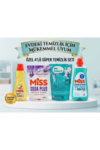 Miss Sıvı Deterjan 1500ML +My Rabbıt Toz Leke Çıkarıcı 800gr+Miss Sodaplus 50...