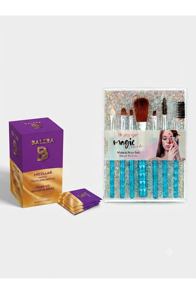 BALERA Micellar Makeup Removal Wipes 30 Pieces - 7-Piece Brush Set