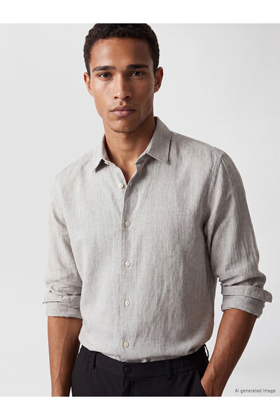 LC Waikiki Lcw Vision Brown Regular Fit Dobby Men's Shirt