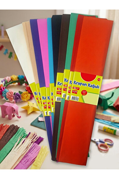 Palet Sanat Krapon Kağıdı Grapon 10 Renk Canlı Renkler