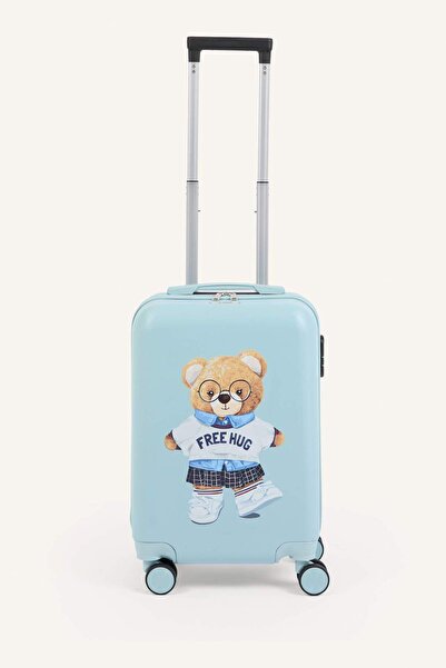 DeFacto Unisex Sert Kapaklı Çekçekli Ayıcıklı Küçük Boy Valiz H2440AXNS
