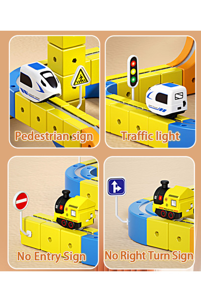 OEM Set constructie tren magnetic - 126 piese, multifunctional