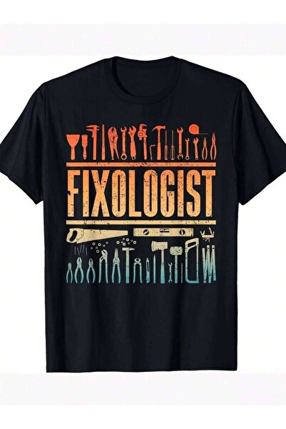 NOURAM Men'S Funny Fixologist Handyman T-Shirt, Heavyweight, Retro Design Wit...