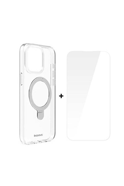 Baseus Husă Sky Ring MagSafe și folie de protecție pentru Apple iPhone 15 Pro...