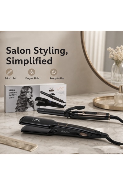 Generic Brand 2‑in‑1 Hair Styling Tool Set, Hair Straightener and Curling Iro...