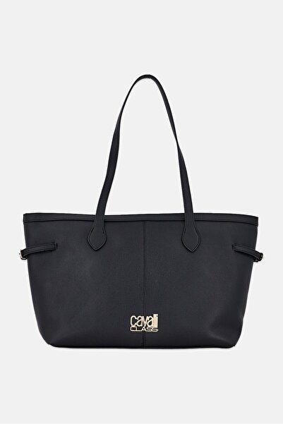 Cavalli Class Women Hardware Logo Shopper Bag, Black