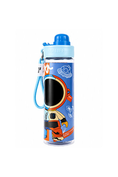 HI-FINE Space Astronaut Cartoon PC Kids Water Bottle with Carry Lanyard, Shat...