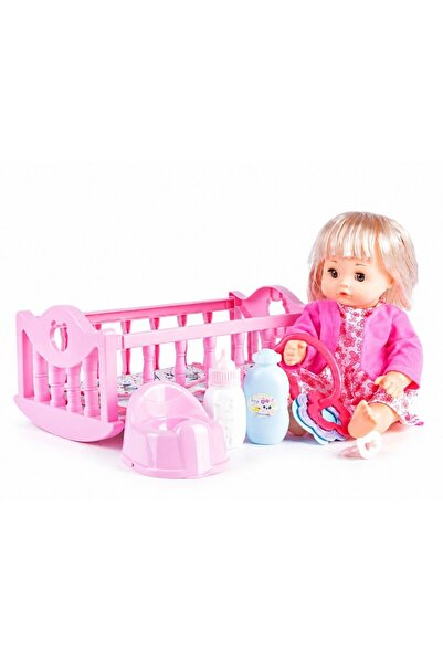 MalPlay Papusa bebe Sweet Love, cu Patut balansoar si accesorii de ingrijire ...