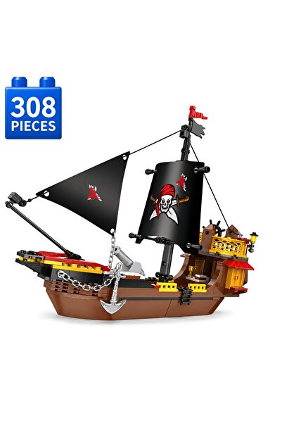 Minibric Set de Constructie cu Piese Tip Blocuri Construit 308 Piese The Blac...