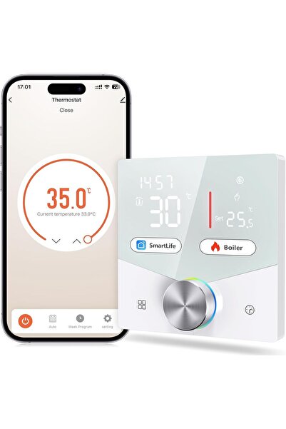 Dotail Smart Thermostat for LincoSoft Boiler, 2.4 GHz Wi-Fi, 5A, 95–240 V, Al...