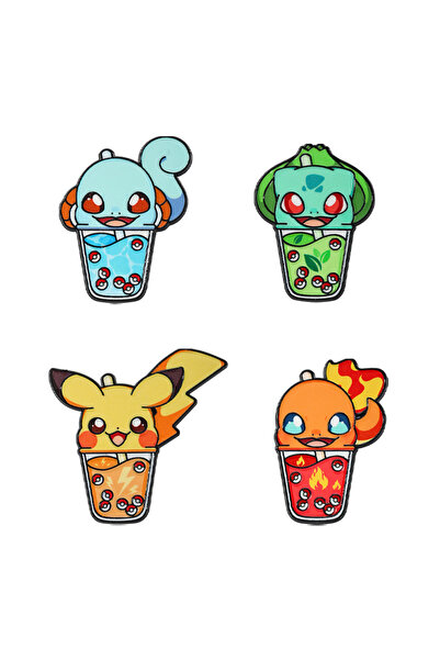 Choice Bandai 4pcs Brooches 4pcs Cute Bubble Tea Monster Enamel Pins Set, Kaw...