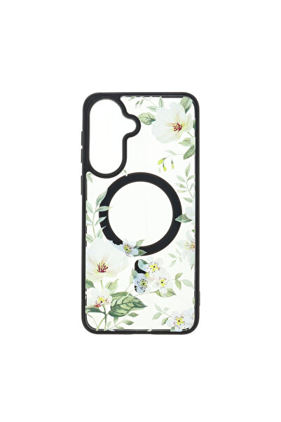 SEP Husa TPU+PC MagSafe Botanical Samsung Galaxy A57 White Magnolia