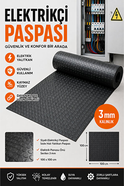 NUBLADO Električarska prostirka 100x100 cm 3 mm crna neklizajuća izolovana gu...