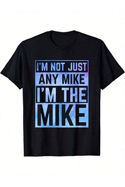 23ERVA Men's Big Tall I'Not Just Any I'Mike Print-Shirt -% Cotton Casual & Sp...