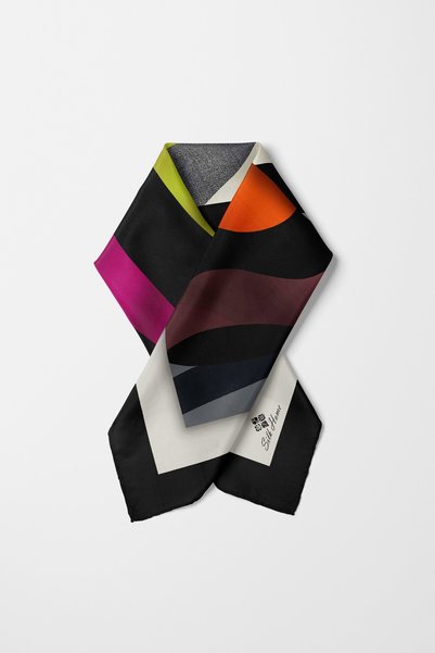 Silk Home Bandana Stripe Pattern Black