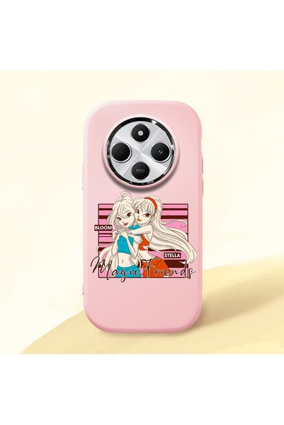 ucuc Redmi A4 Compatible Shock-Absorbing Camera Protected Pink Silicone Case
