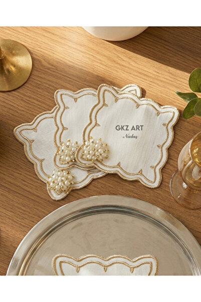 gkzglass home dekor 3 τεμάχια κεντημένα σε λινό ύφασμα, χαρτοπετσέτες κοκτέιλ...
