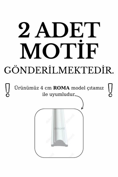 Dekonil Elmas Poliüretan Boyanabilir 4cm Çıta Geçmeli Motif - 2'li