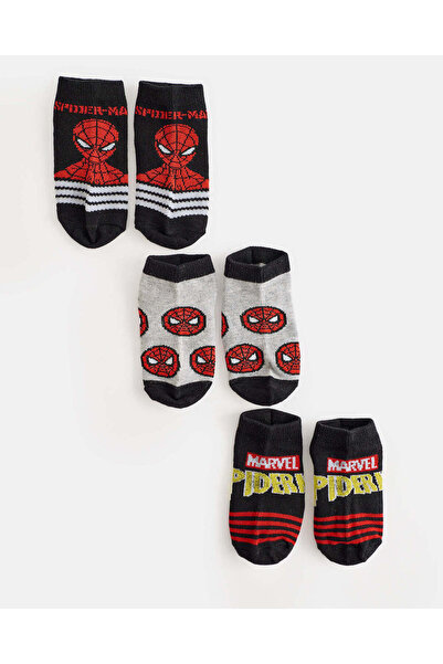 REDTAG Boys Assorted Spiderman Ankle Length Socks 3 Pack
