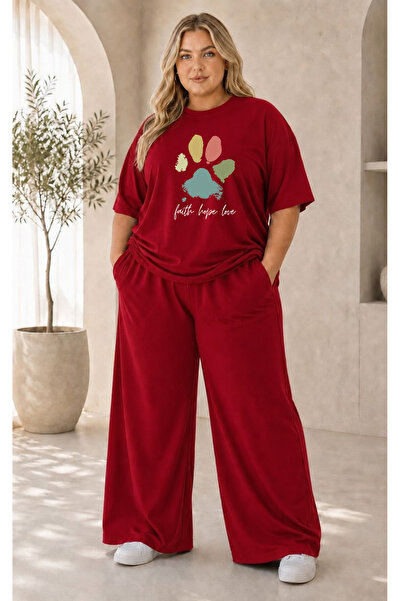 classy moda Women's Plus Size Premium Oversize Cotton 2-Piece Tracksuit Set C...