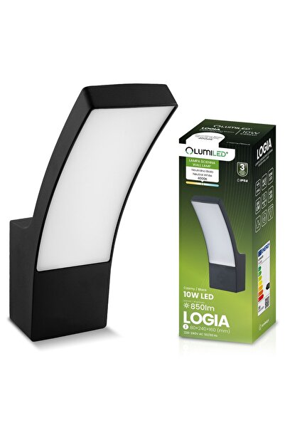 Lumiled Aplică LED de exterior pentru fațadă, neagră, de grădină, 10W 4000K I...