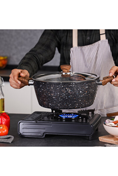 ROYALFORD 9pcs Multi Stone Forged Aluminum Cookware RF12754 Non stick Aluminium Cookware sets Induction Base Non Stick