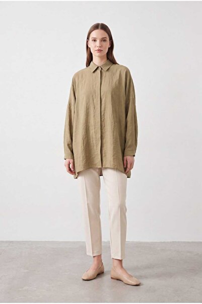 Puane Basic Oversize Gömlek Kahverengi