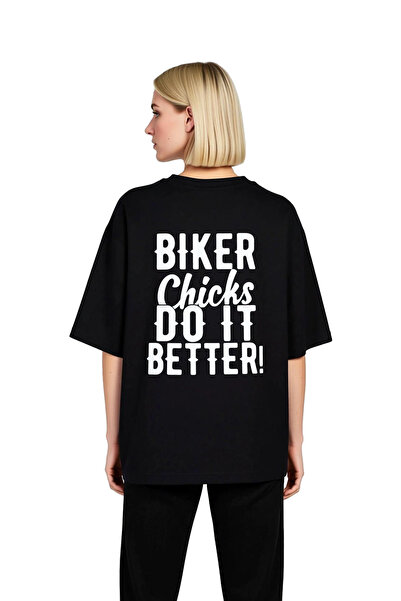 PayBuy Women's Oversize T-Shirt Motorcycle Culture Printed Relaxed Fit Short ...
