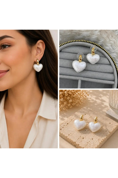 Bozhi Heart Earrings Steel Business Woman Style