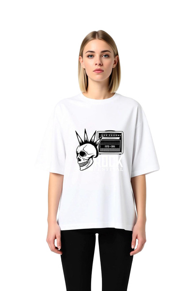 PayBuy Tricou oversize pentru femei cu imprimeu retro Rock Festival 1995
