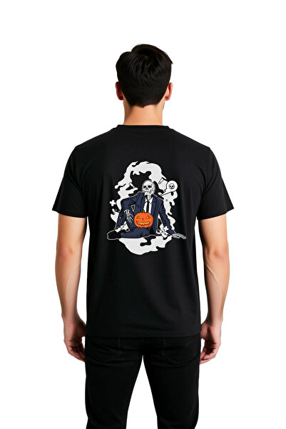 PayBuy Tricou pentru bărbați cu imprimeu dovleac și costum schelet