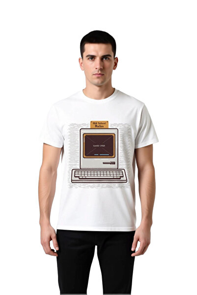PayBuy Men's Retro Arcade Game over Printed Cotton T-Shirt Nostalgic Digital ...