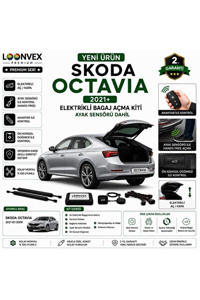 Skoda Octavia 2021+ Uyumlu Elektrikli Bagaj Açma Kiti Ayak Sensörlü 2 Yıl Garantili