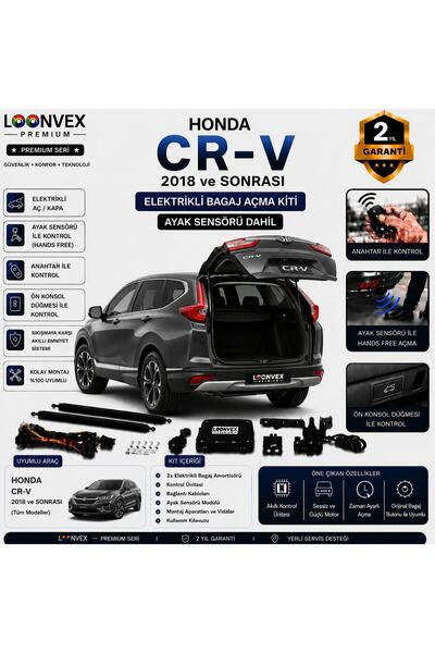 Honda CR-V 2018 ve Sonrası Uyumlu Elektrikli Bagaj Açma Kiti Ayak Sensörlü 2 Yıl Garantili