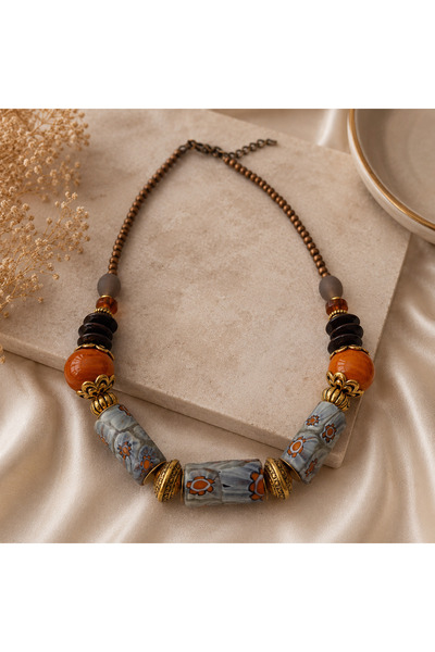 azra takı tasarım Handmade Authentic Bohemian Colorful Women's Short Necklace