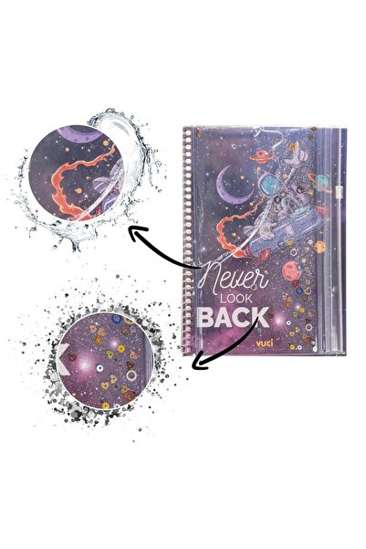 Kahraman Vuki Pen Holder Notepad 48 Sheets Lined Glittery and Watery Cover A5...