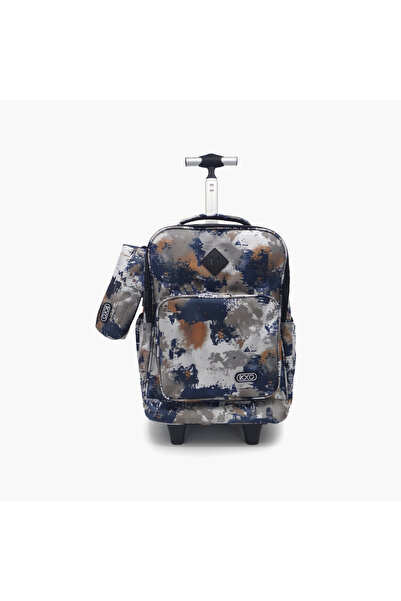 Roco Abstract 2-Piece School Trolley Bag Set for Boys 5-8 Yrs with Pencil Cas...