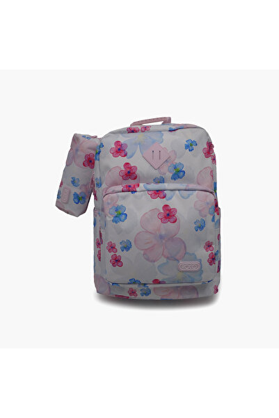 Roco Floral 2-Piece School Backpack Set for Girls 5-8 Yrs with Pencil Case - ...