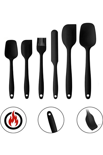 STARSTAR Silicone spatula set (6 pieces), heat resistant, suitable for non-st...