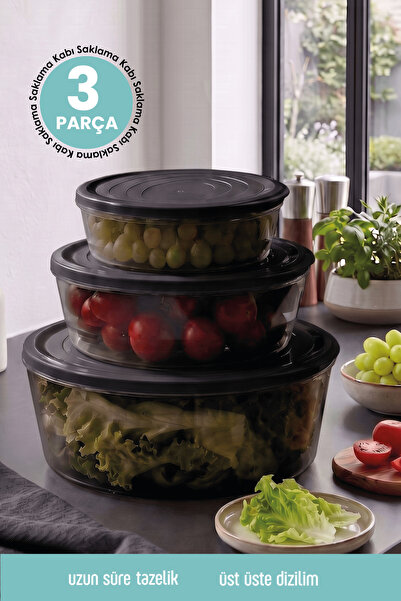 DUO LİNE HAUSEHOLD UTENSİLS Polo 3-Piece Storage Container