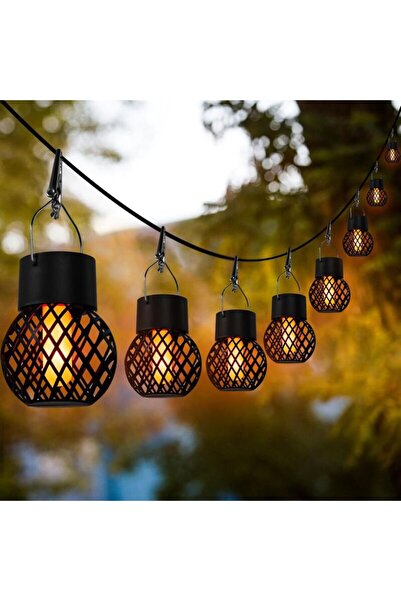 STARSTAR Set of 8 outdoor hanging solar lanterns - 6 LEDs - Waterproof - Warm...