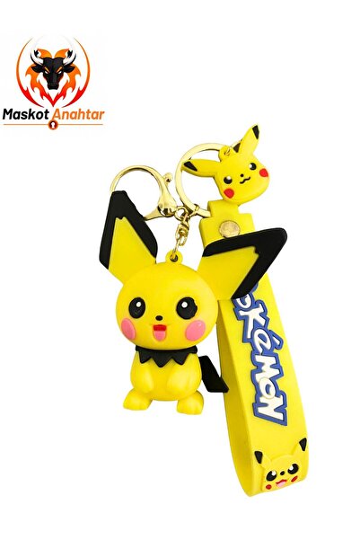 MaskotAnahtar Büyük Boy Lüx Silikon Anahtarlık PIKACHU