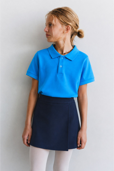 Tifina Kids Unisex School Polo Collar Lacost Short Sleeve Unprinted Plain Lacost