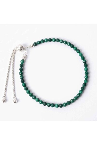 craftmystic Bratara Argint 925 cu Malachit Fatetat 3 mm - Protectie si Transf...