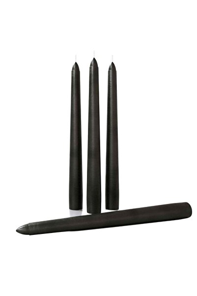 craftmystic Set 4 Lumanari negre conice de 25 cm - Lumanari fara picurare si ...