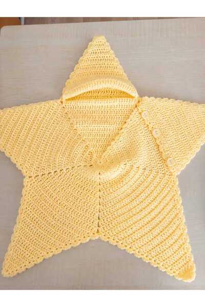 ARTTMACRAME قماط أطفال يدوي الصنع على شكل نجمة |   بطانية محبوكة بغطاء للرأس ...