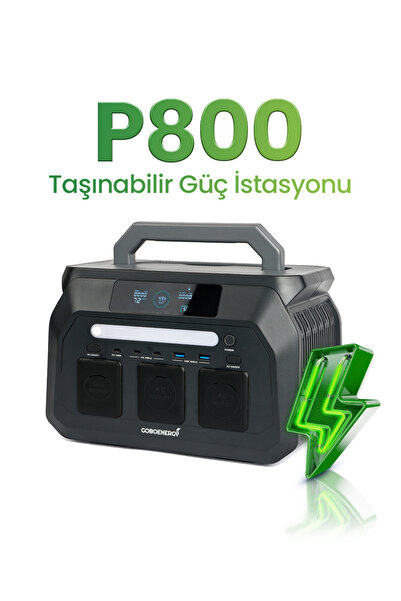 goboenergy P800 512Wh LiFePO4 800W Max. Taşınabilir Güç İstasyonu,Güç Kaynağı